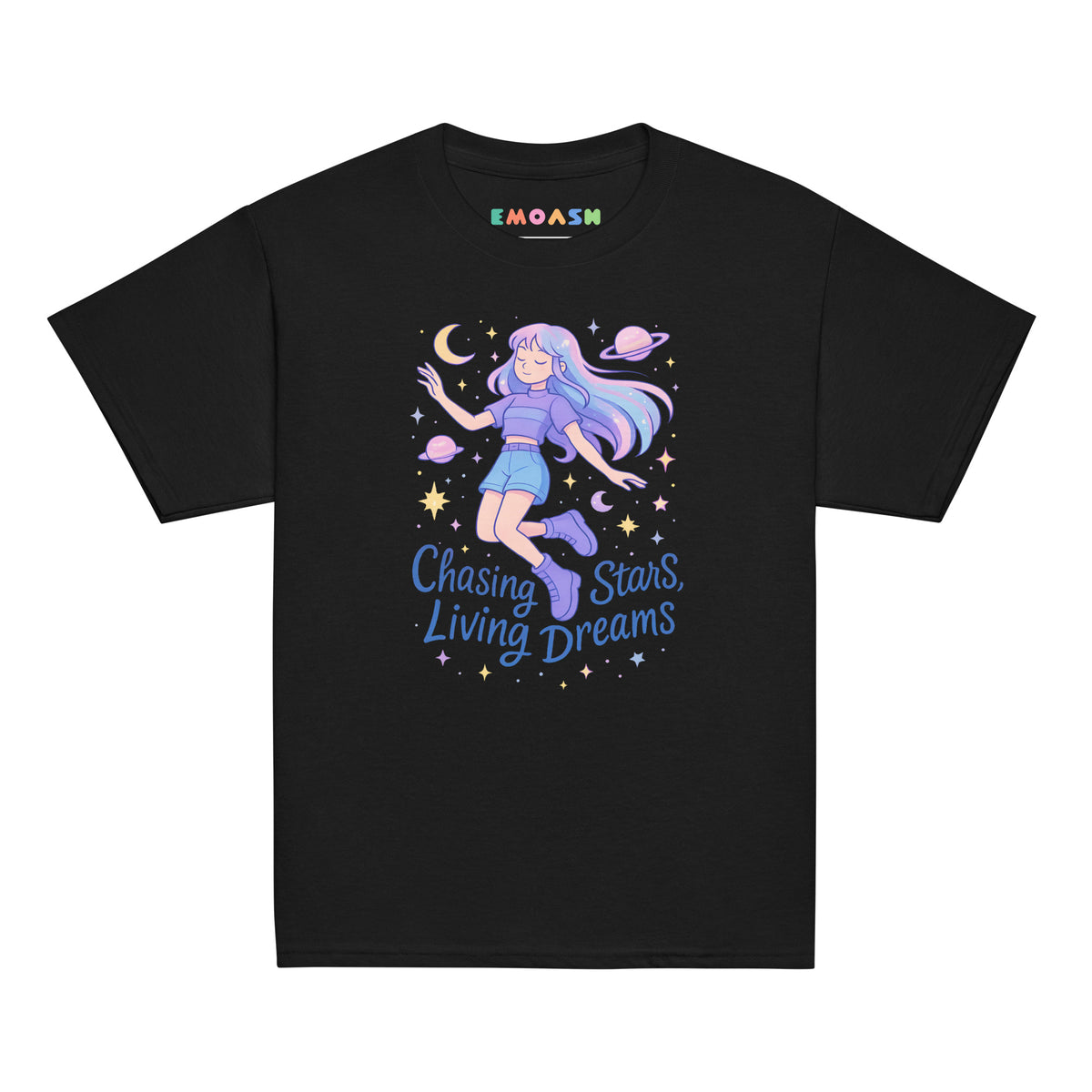 Chasing Stars, Living Dreams – Teen Girls’ Cosmic T-Shirt