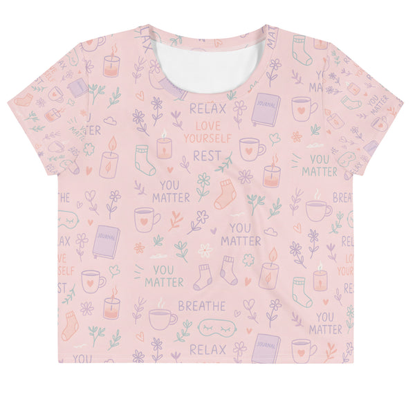 You Matter All-Over Print Crop Tee – Softness That Speaks Loudly