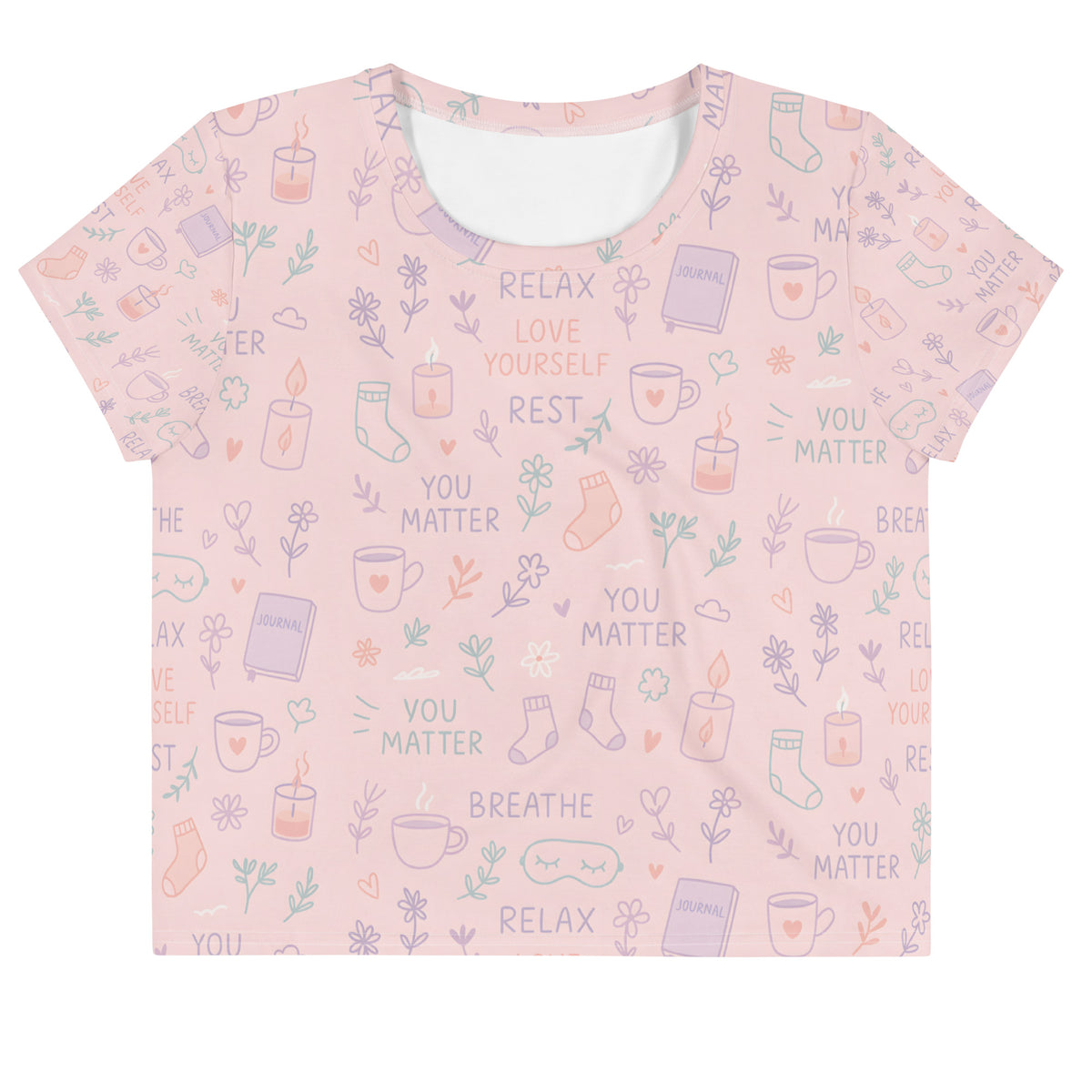 You Matter All-Over Print Crop Tee – Softness That Speaks Loudly